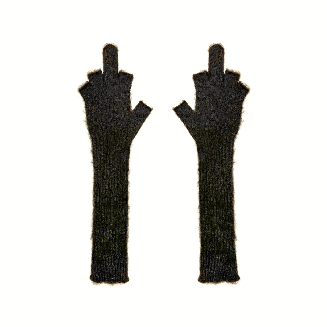 Fuzzy Knit Glove - [MUD]